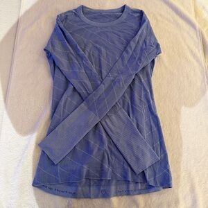 lululemon athletica Striped Blue Long Sleeve Top